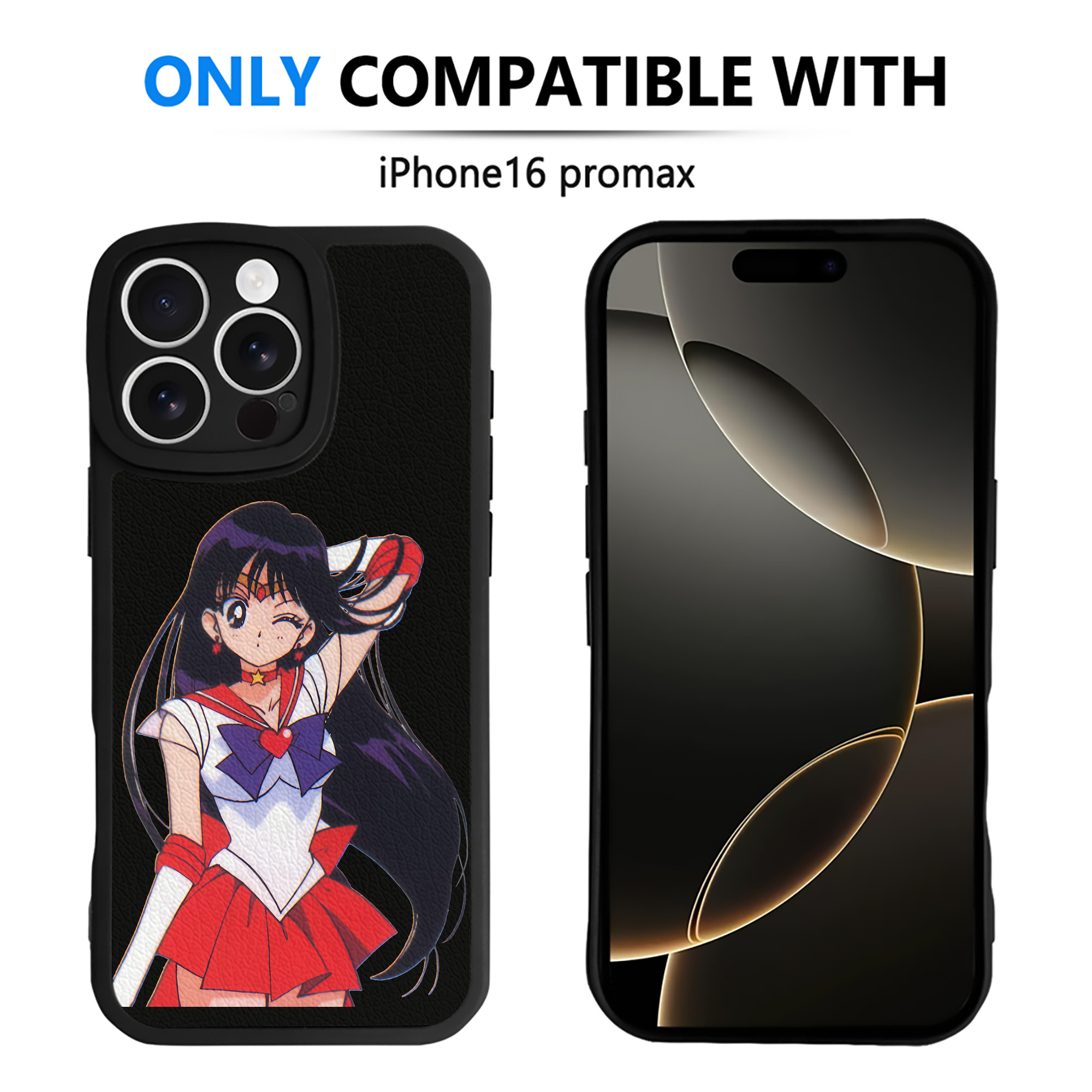 （画像用） 美少女戦士セーラームーン 火野レイ ひの レイ Sailor Moon Hino Rei （セーラーマーズ,Sailor Mars） 【iPhone 16シリーズ対応】シリコンスマホケース（レザー調） 材質：シリコン